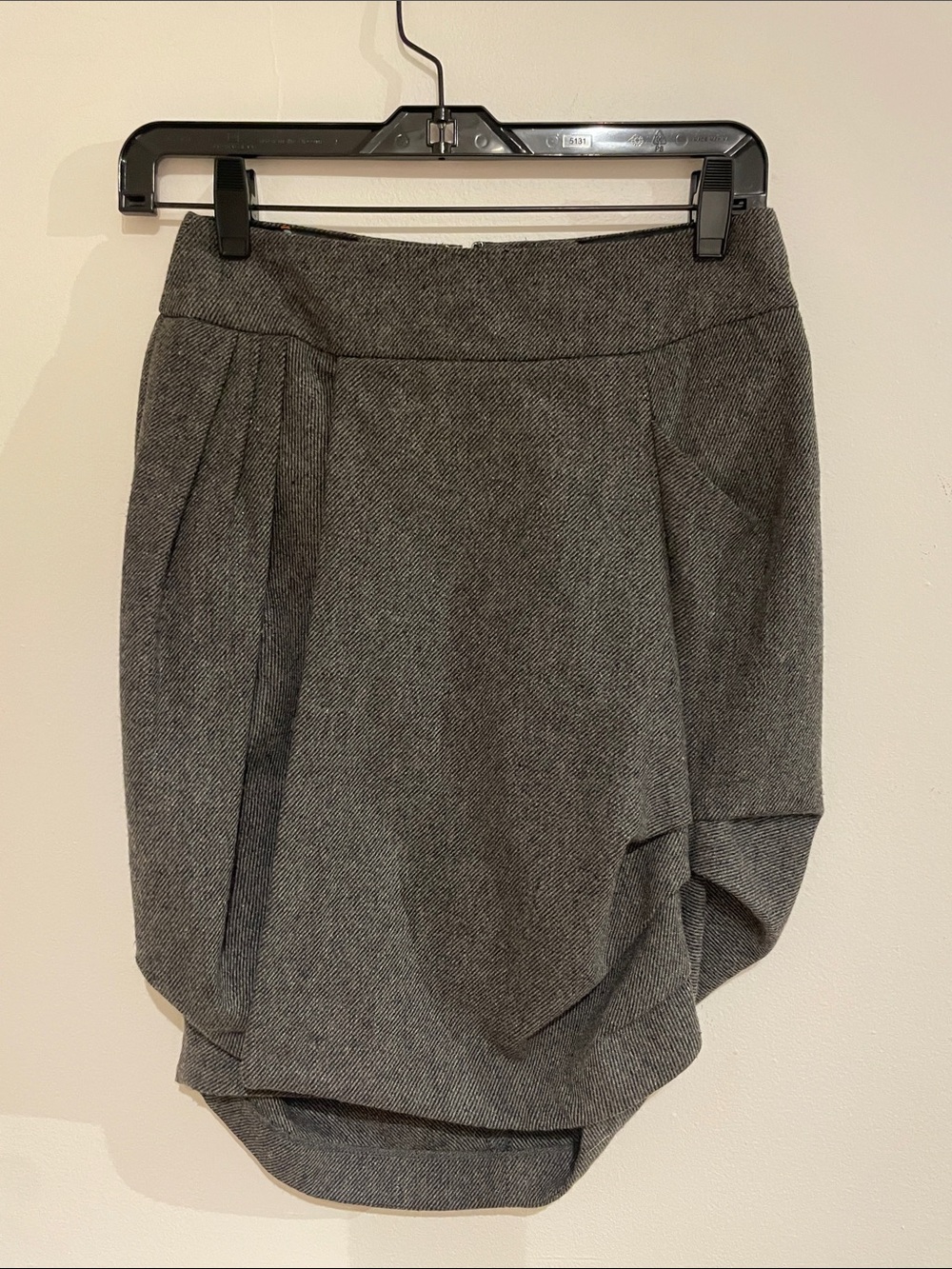 Asymmetrical Gray Draped Womens Skirt